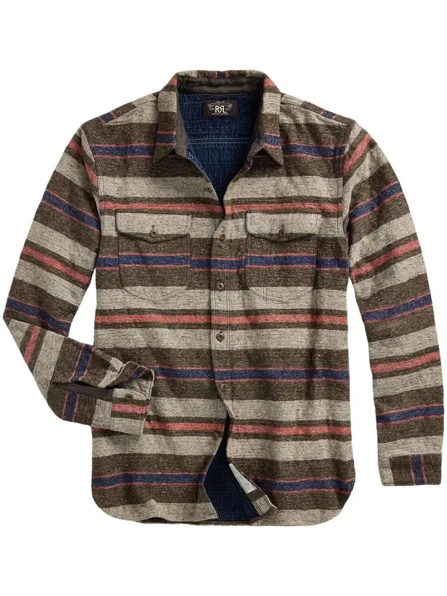 RRL 스트라이프 워크셔츠 M