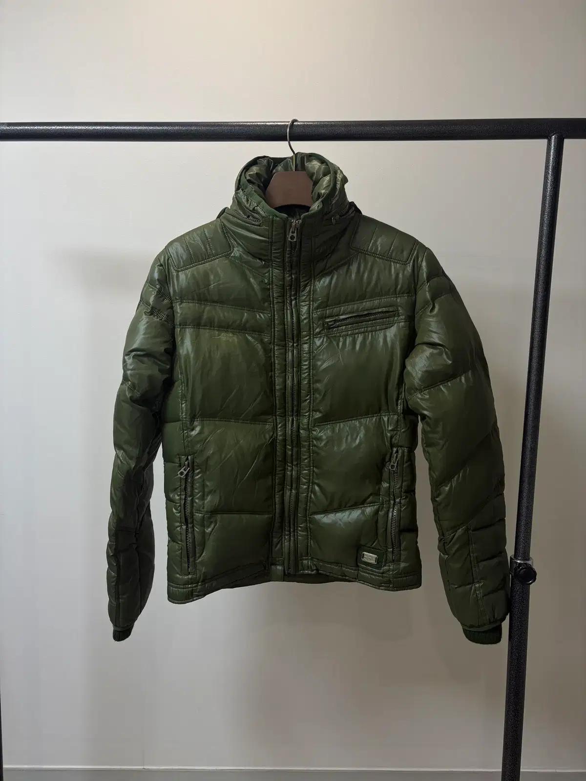 (L) Diesel 디젤 하이넥 히든후드 덕다운 그린 패딩