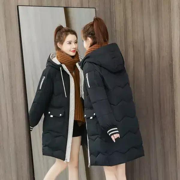 겨울 루즈핏 후드 롱패딩 누빔 따뜻한 코트 빅사이즈