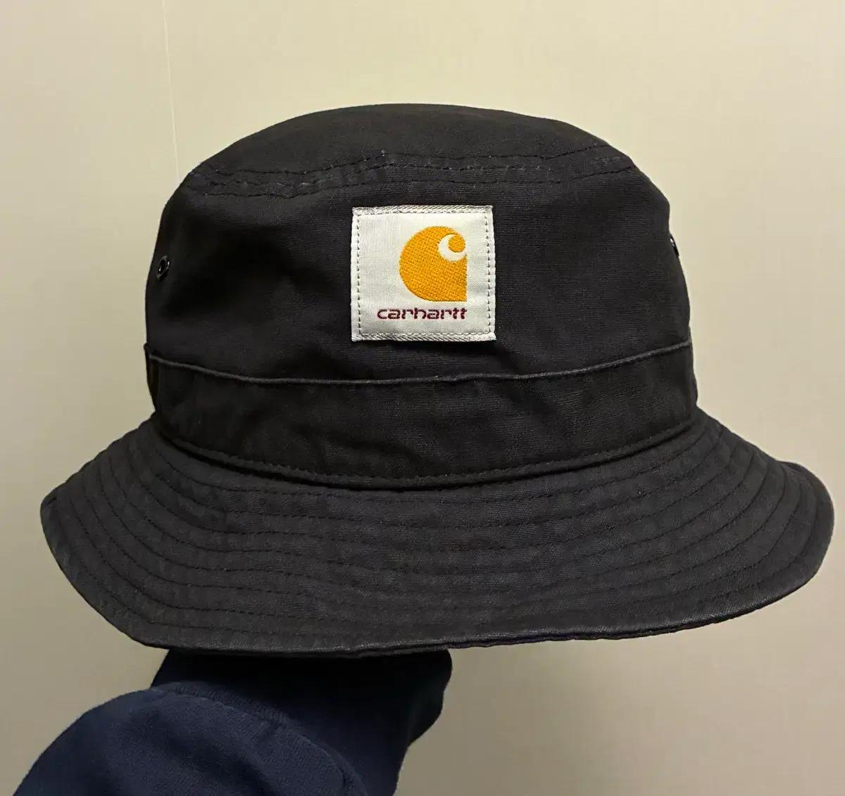 (M~L)칼하트 Wip 코튼 워치 버킷햇 블랙 워시드