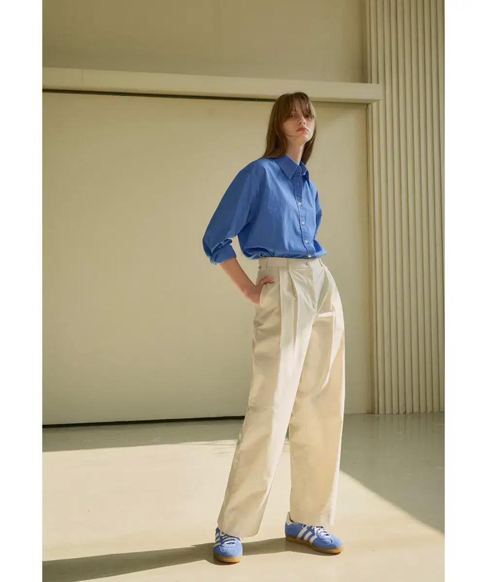 시야쥬 Two tuck wide chino pants 아이보리