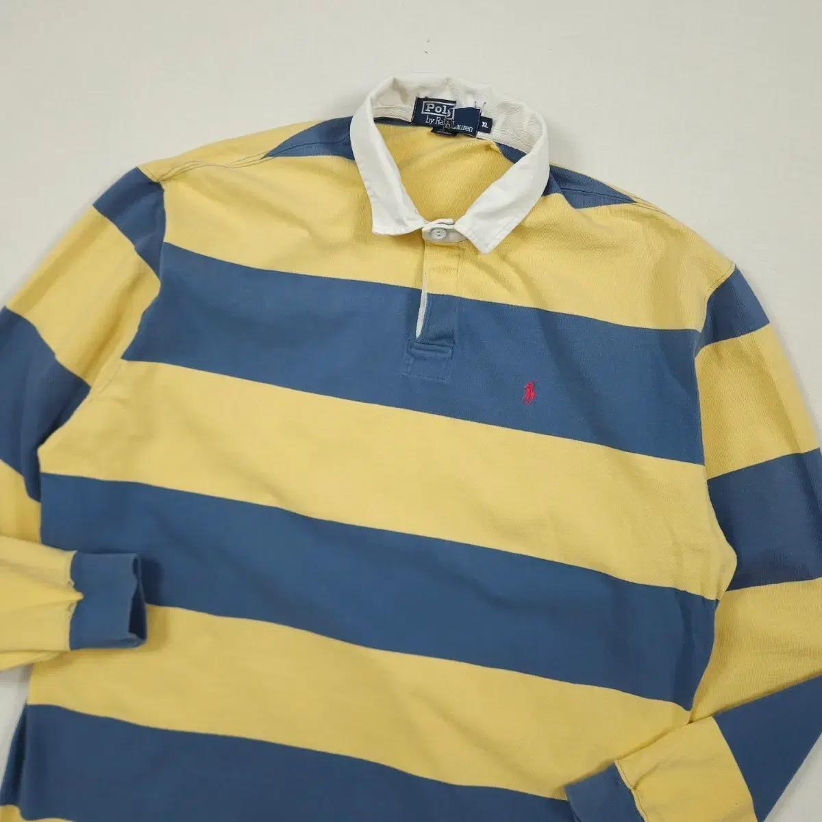 2XL(110)폴로 랄프로렌 블럭 스트라이프 럭비티
