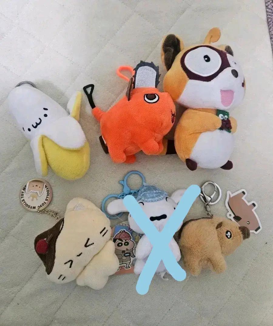 인형 키링 체인소맨 포치타 멧돼지 초롱 농심 너구리 삐딱오리 갸우뚱오리