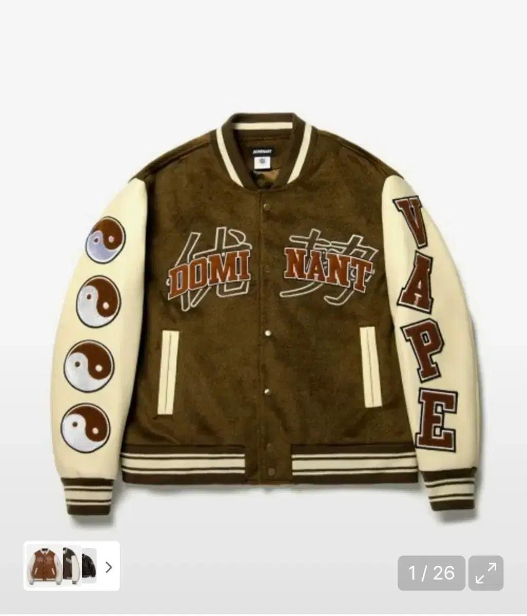 도미넌트 Dragon Varsity Jacket_Brown