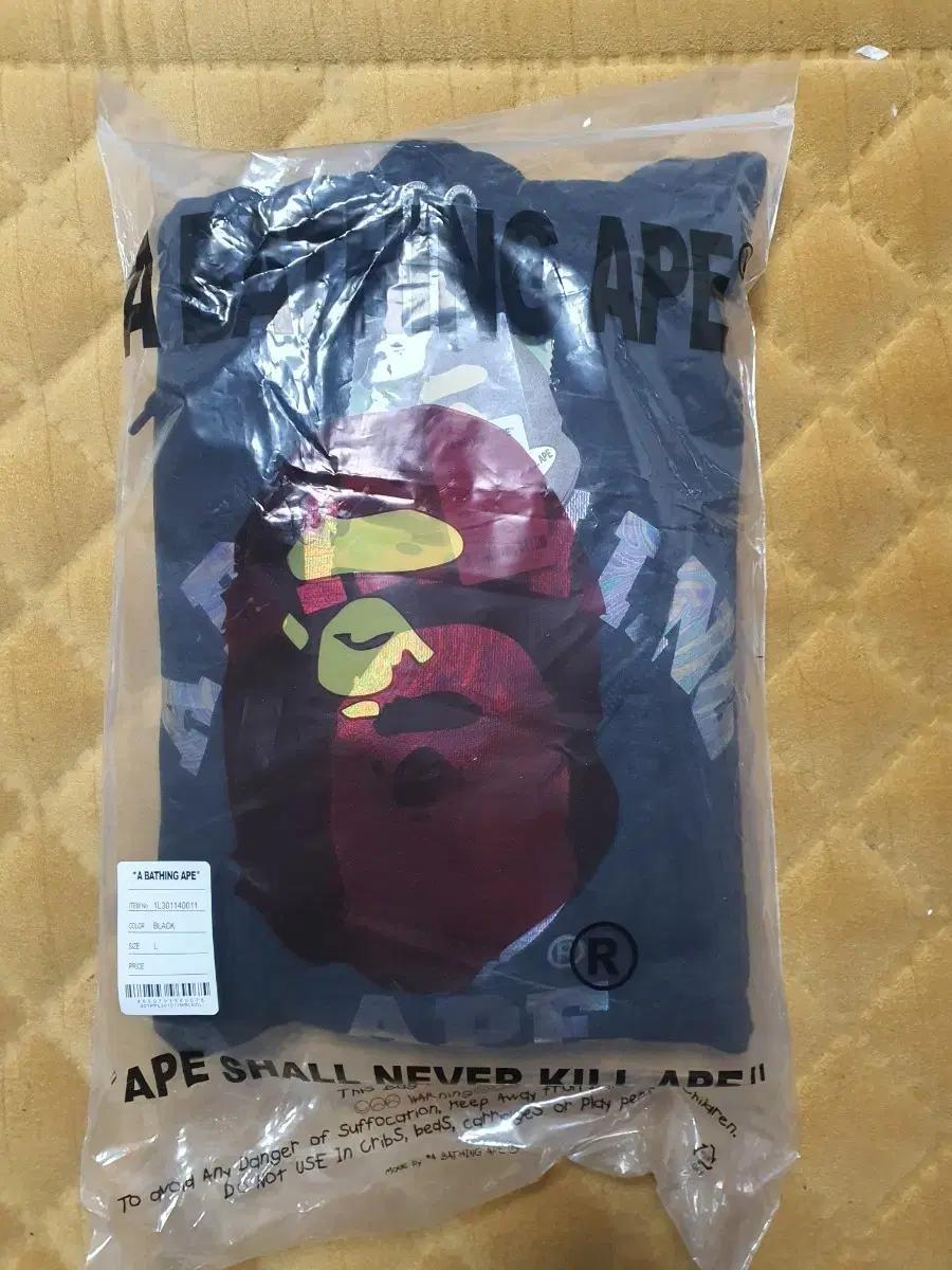 베이프 A BATHING APE 블랙 후드티 L