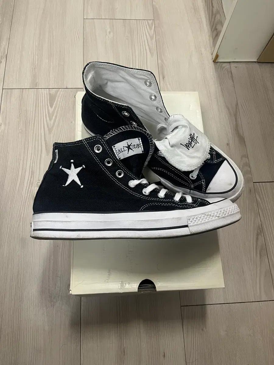 [280] 스투시 X 컨버스 척 70 하이 블랙