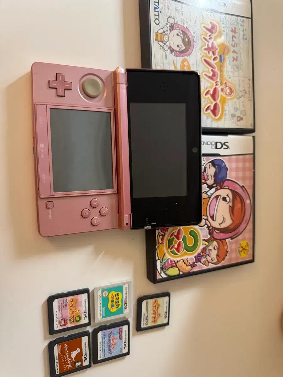 닌텐도 3ds + 친모아,닌텐독스,쿠킹마마3,쿠킹마마,꿈빛파티시엘칩