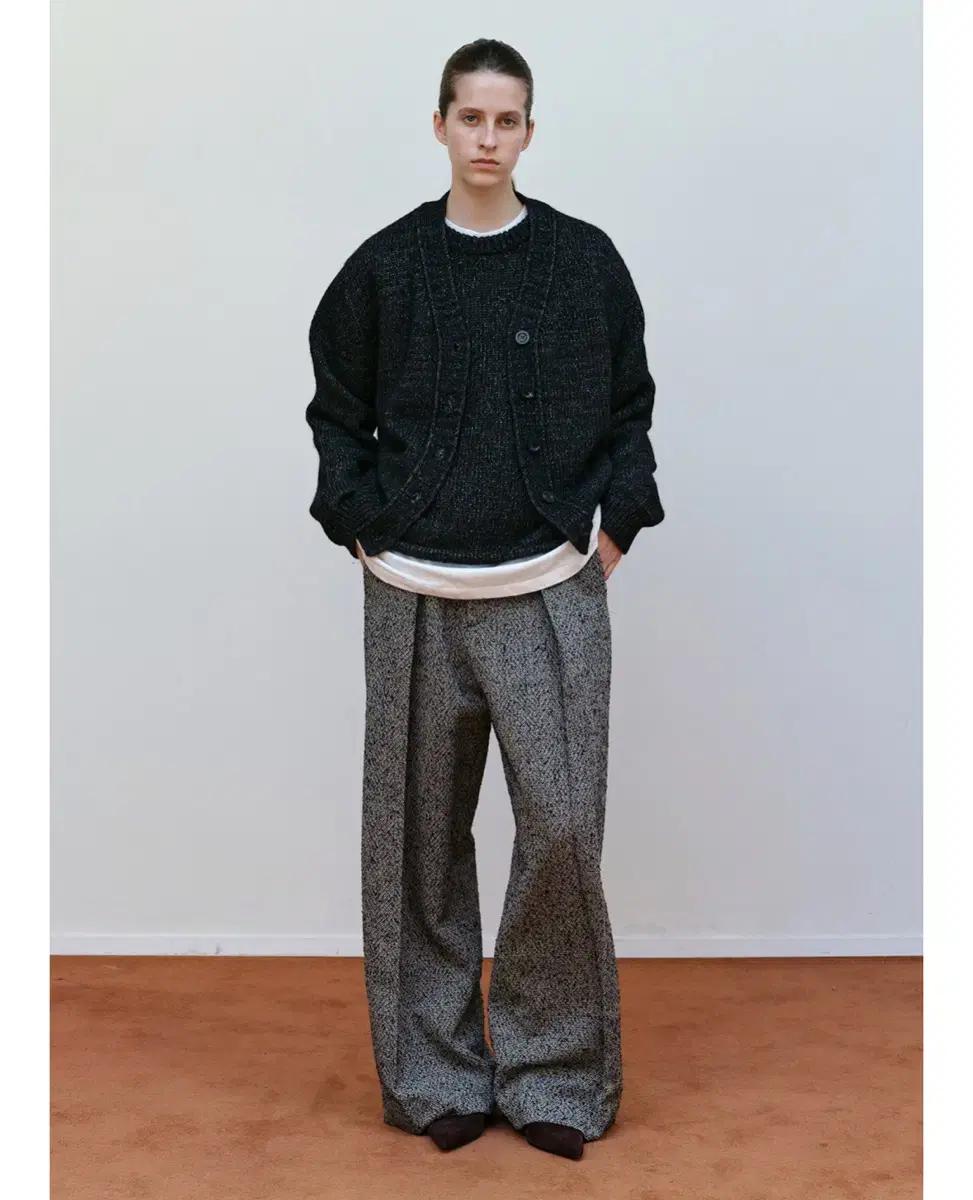 Casey Low Rise Slacks in Black Tweed