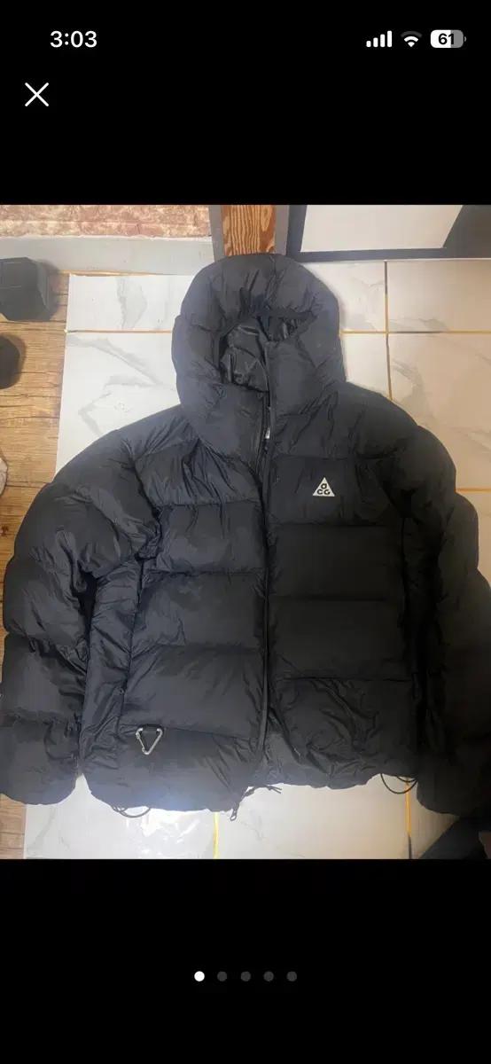 나이키 ACG 블랙 패딩 자켓 후드