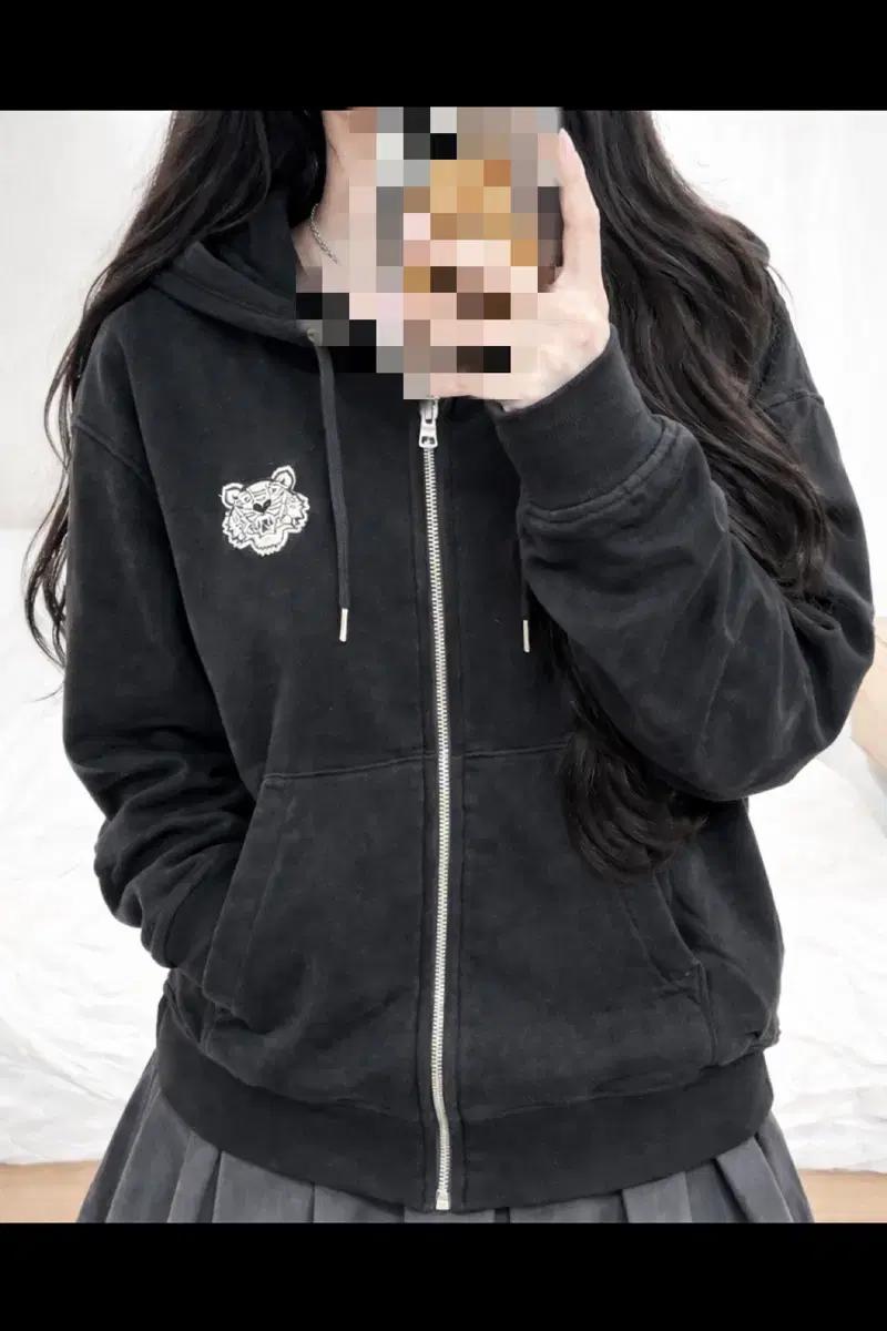 겐조 타이거 자수 블랙 후드집업