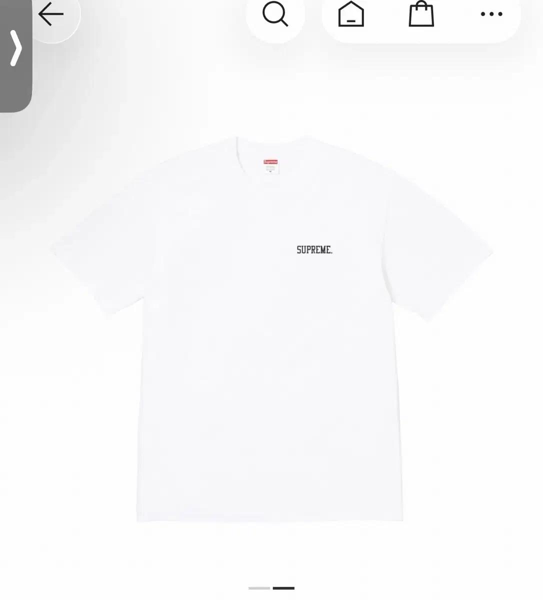 supreme 대쉬 스노우 티셔츠 화이트 XL