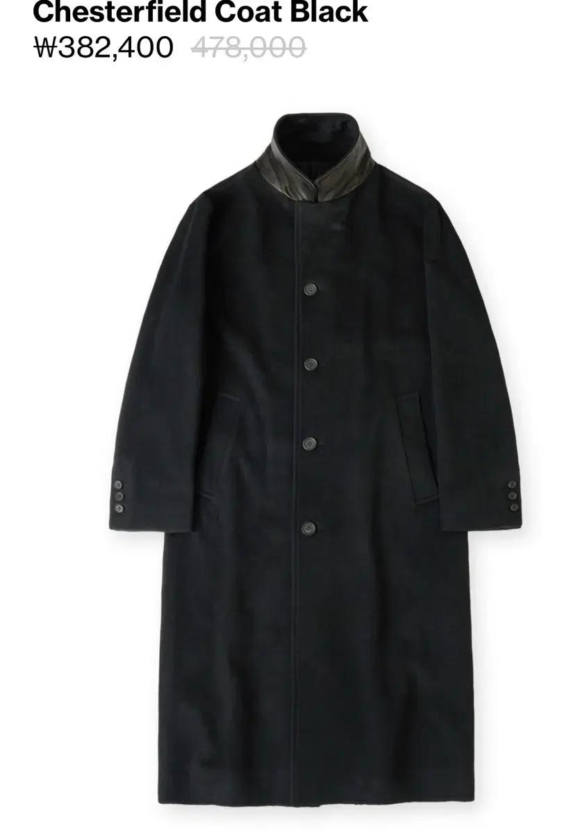(L)해칭룸 코트 Chesterfield Coat Black