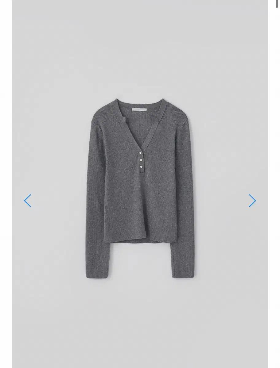 타낫 Notch button knit top 버튼니트 그레이