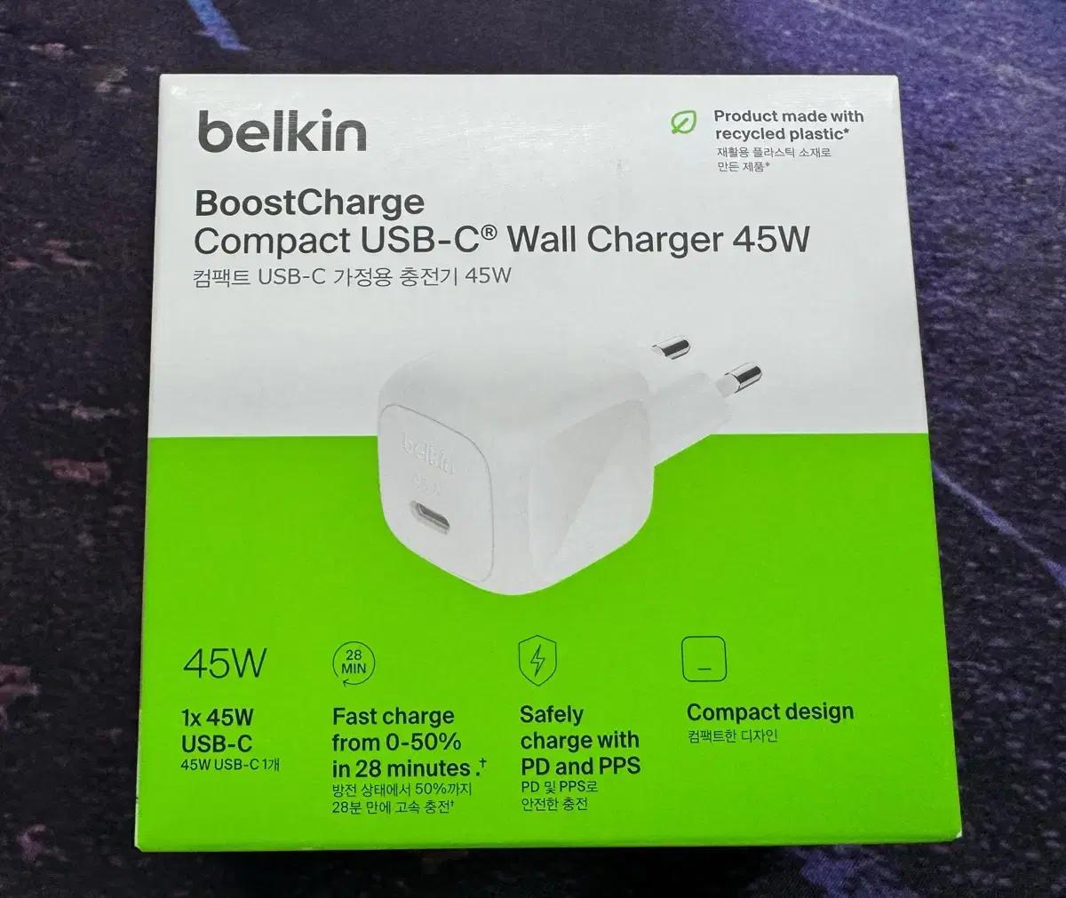 belkin 벨킨 45W USB-C타입 충전기 판매합니다.
