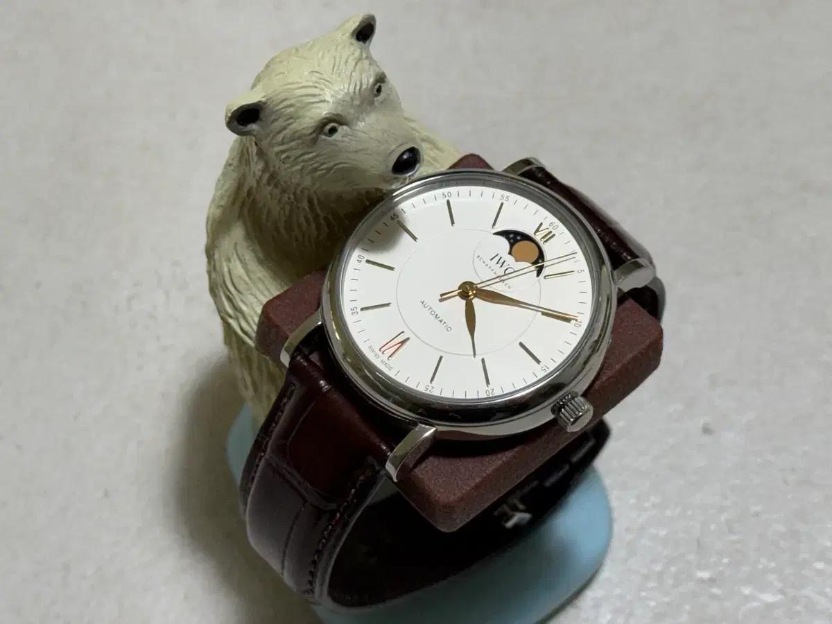 IWC 문페이즈 가죽 시계 오토매틱