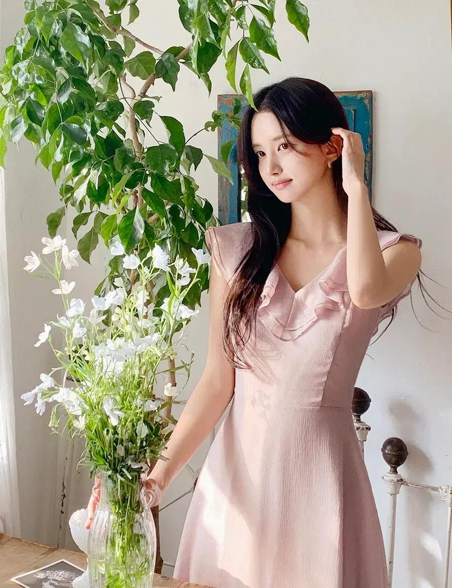 밀크코코아 Amelie dress line.Clarice pink dot