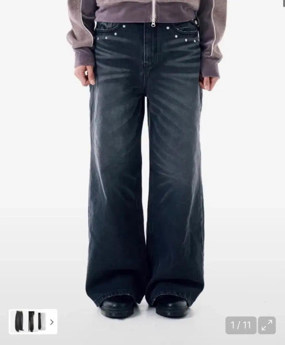 아캄 Multi Studded Denim pants 블랙 2size