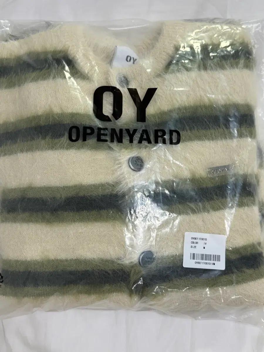 새상품)OY 오와이 스트라이프 모헤어 가디건 M 아이보리