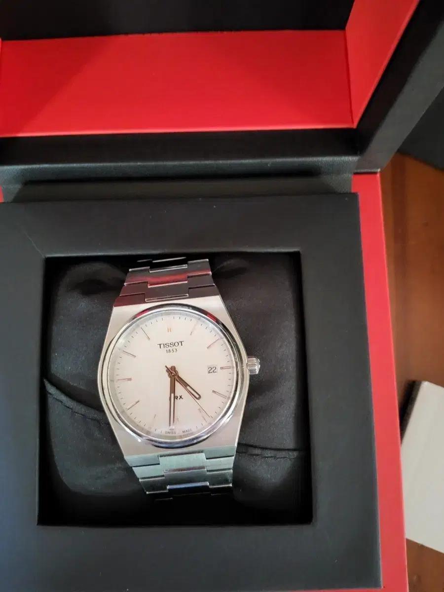 티쏘 PRX 쿼츠 40mm (흰판 + 로즈골드)