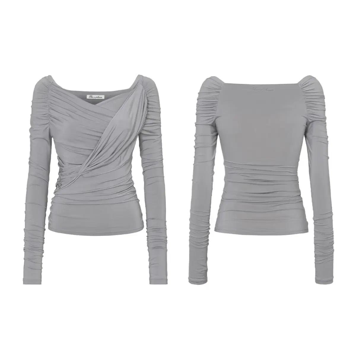 [새상품]페인오어플레져 DRAPED OFF SHOULDER TOP 그레이