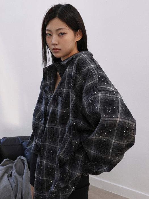 랑거 25FW studded structure check shirt 셔츠