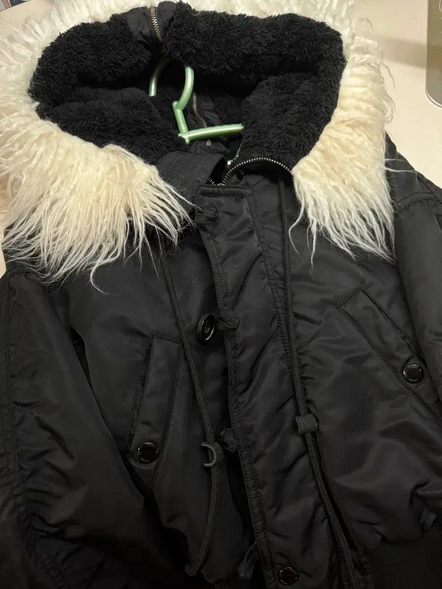 Open yy faux fur zipper hood 1사이즈