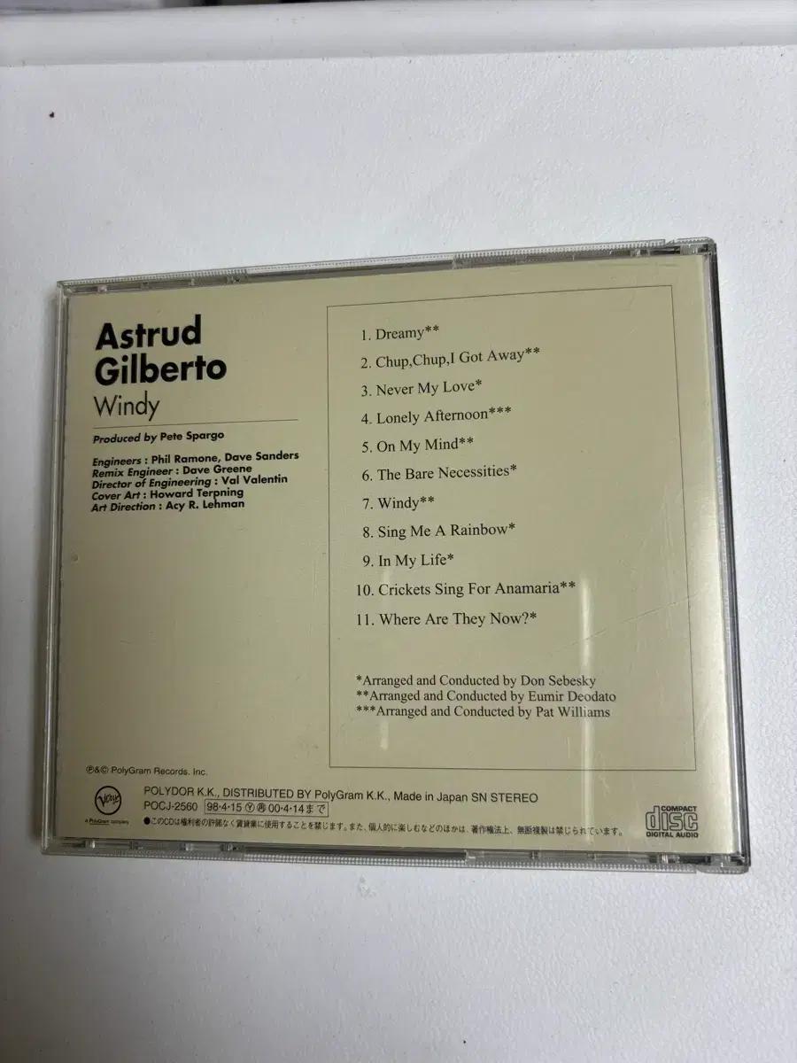일본발매 cd개봉) Astrud Gilberto의 Windy