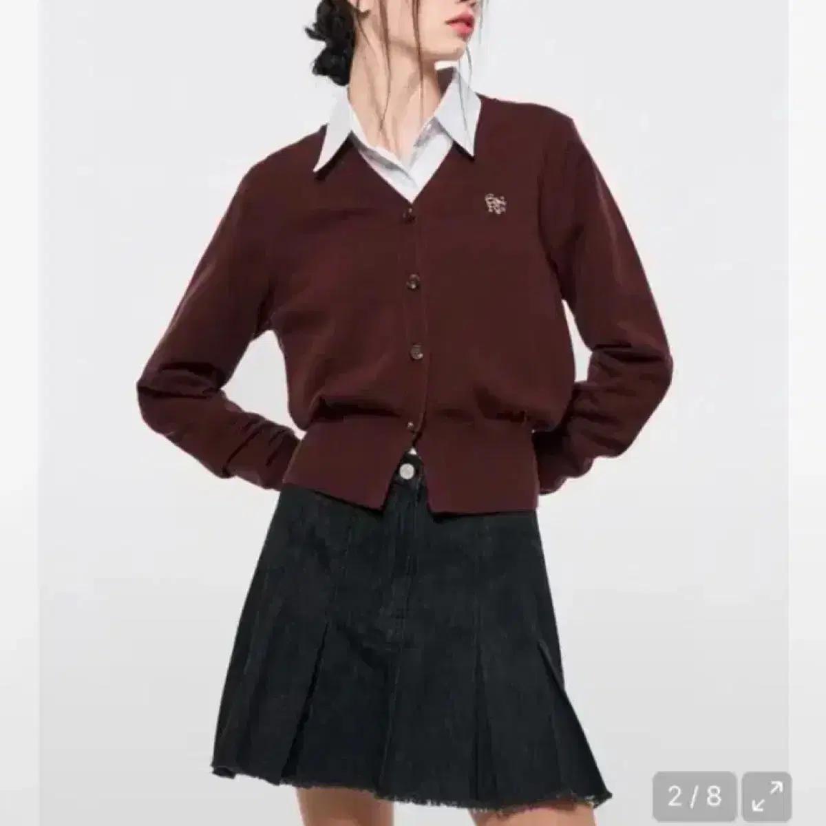 제너럴아이디어 버건디 가디건