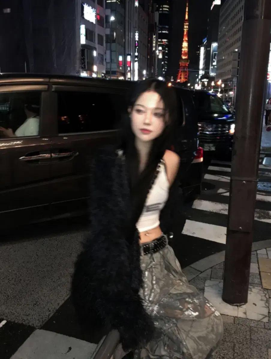 하몽 부클 가디건 블랙 미스치프 스컬프터 러브이즈트루