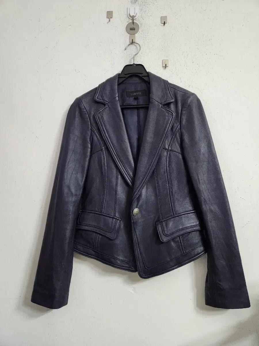 톰보이 네이비 가죽 자켓 (Tomboy Navy Leather Jacke