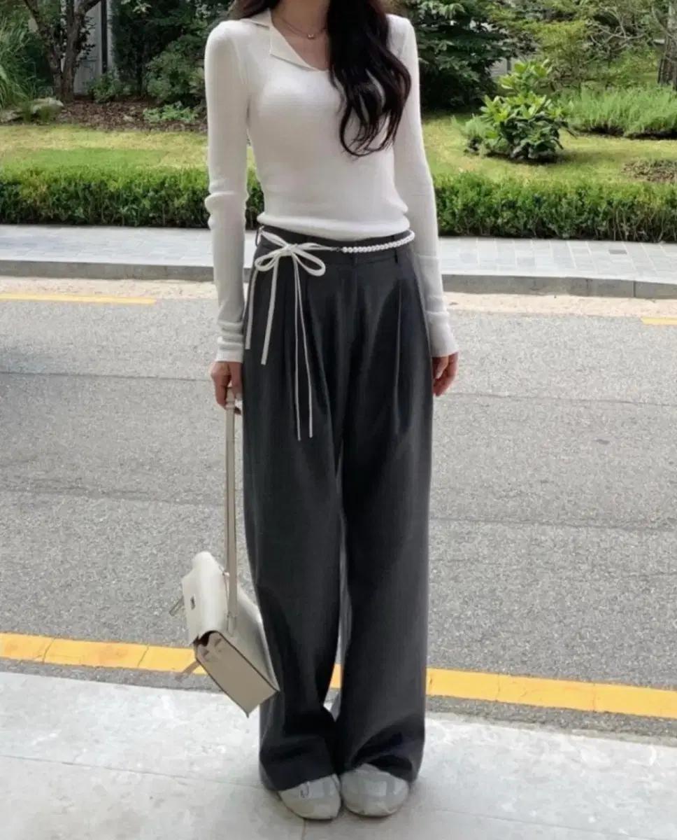 르플레인 뉴 프리미엄 그레이 슬랙스 롱M 새상품