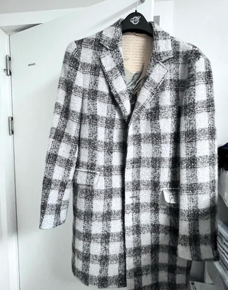 etro 체크 패턴 모직 코트