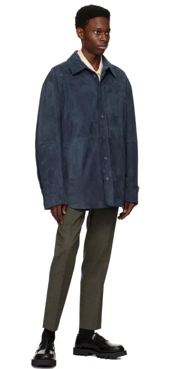 [46] 우영미 SSENSE 익클 스웨이드 셔츠 네이비 판매합니다.
