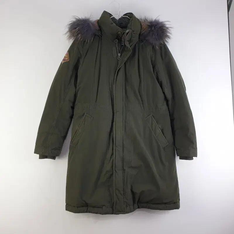 K2 여90 구스다운 카키 후드 롱점퍼 L8406
