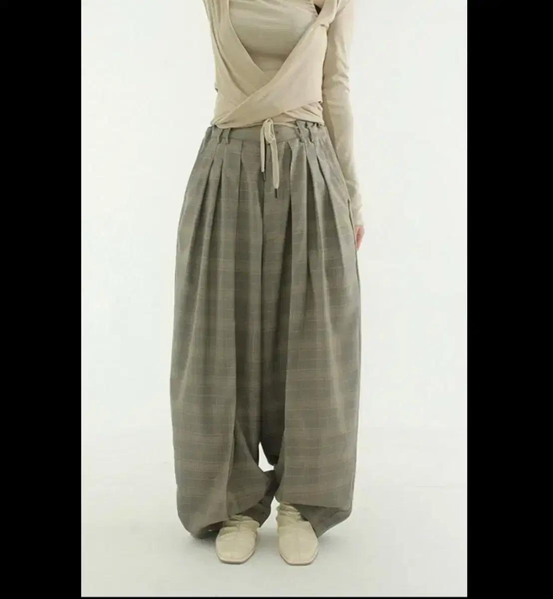 Moin 베기 체크 팬츠/unisex