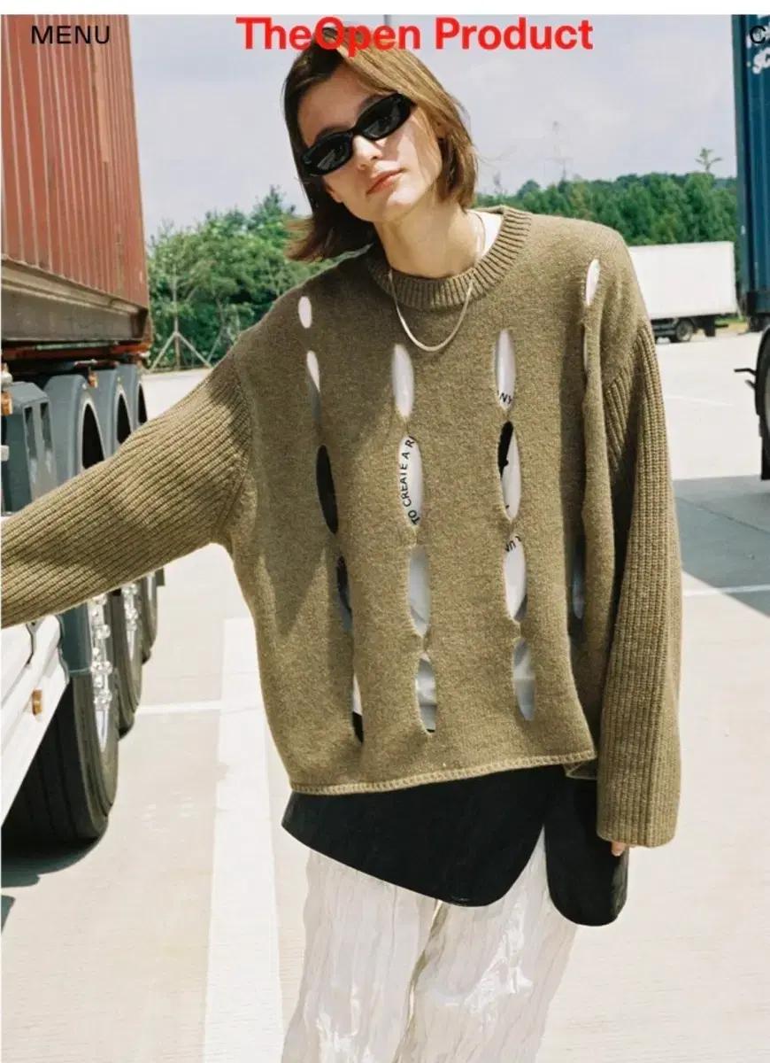 Theopenproduct vertical cutout knit