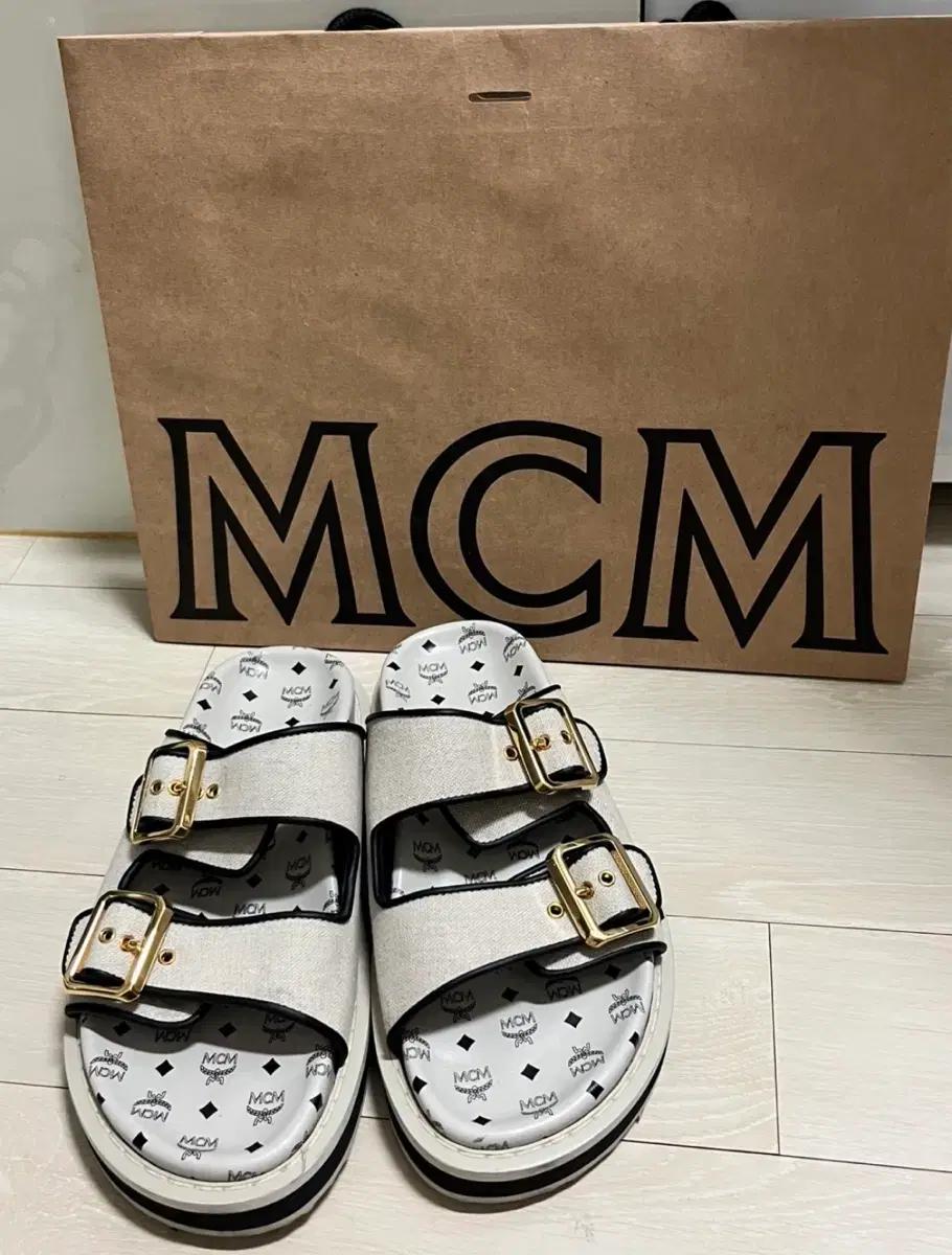 MCM 로고 샌들 슬리퍼