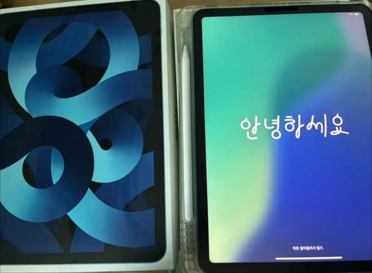 아이패드 에어5 블루 64GB 와이파이+ 애플펜슬2세대