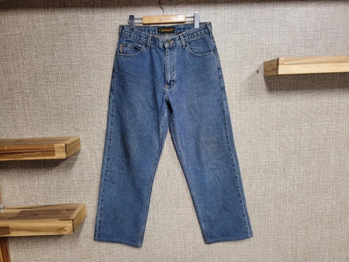 31인치 팀버랜드 와이드핏 빈티지 청바지 아메카지 중청 오버핏 힙합 올드