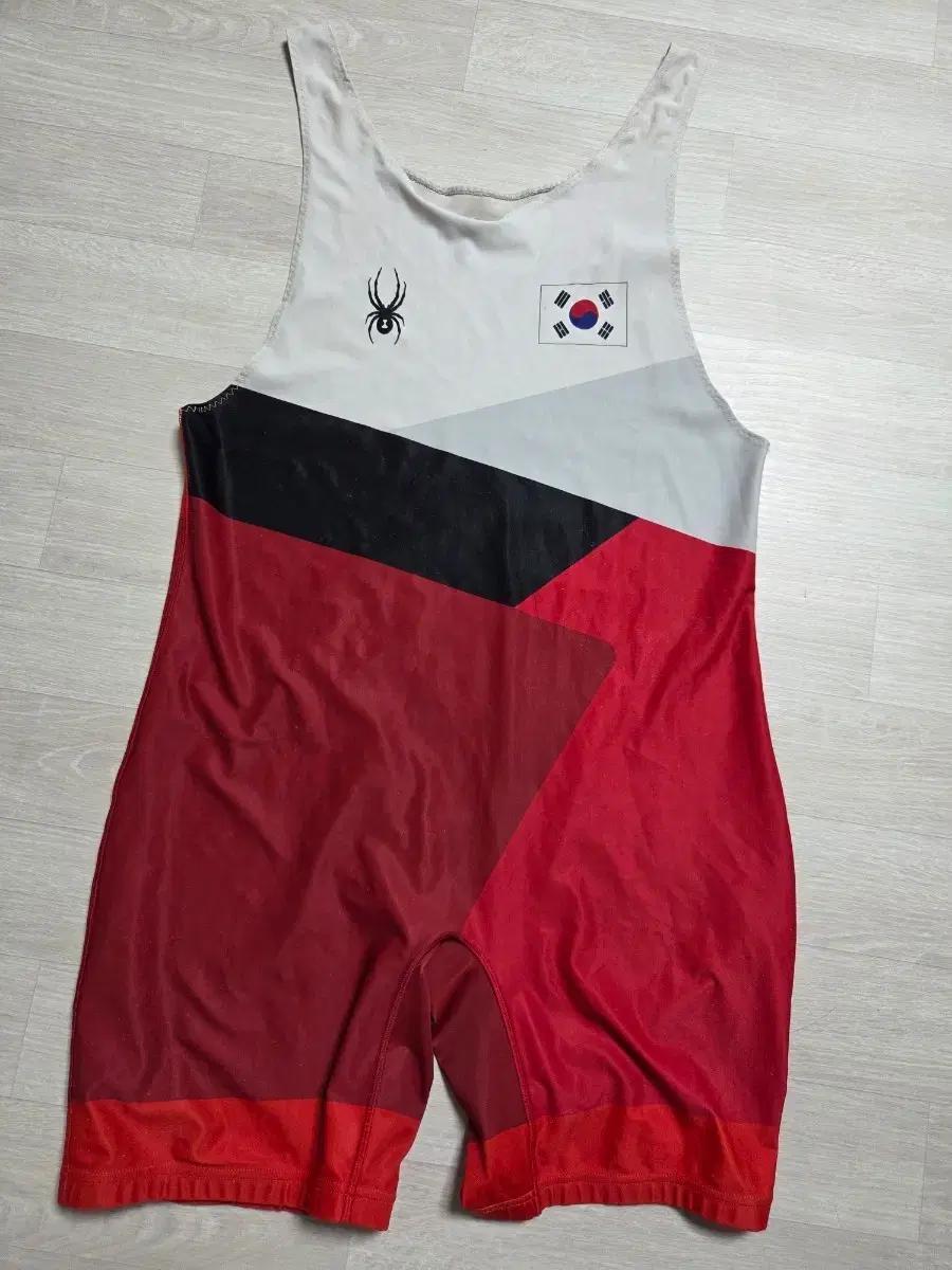 스파이더 국가대표 레슬링 시합복 3XL 레드