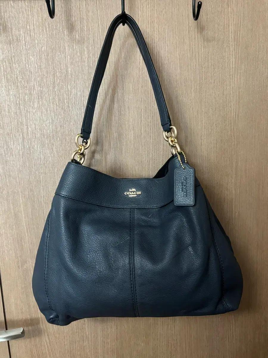 COACH 코치 레더 차콜그레이 숄더백
