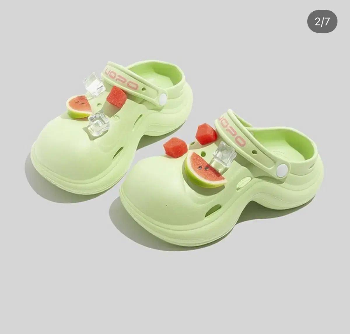 수심 워터멜론 그린 수박 크록스 슬리퍼 235-240