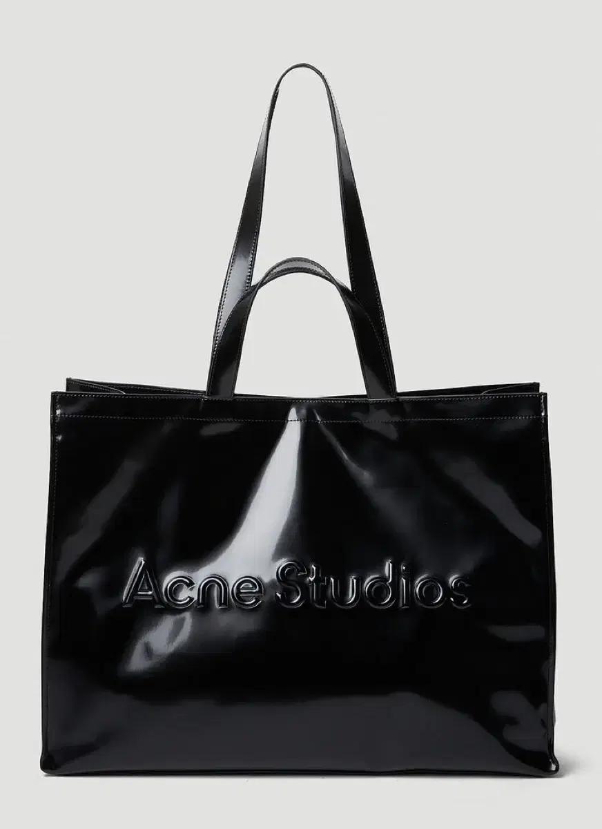 아크네 스튜디오 블랙 엠보 토트백 Logo Shopper Tote Bag