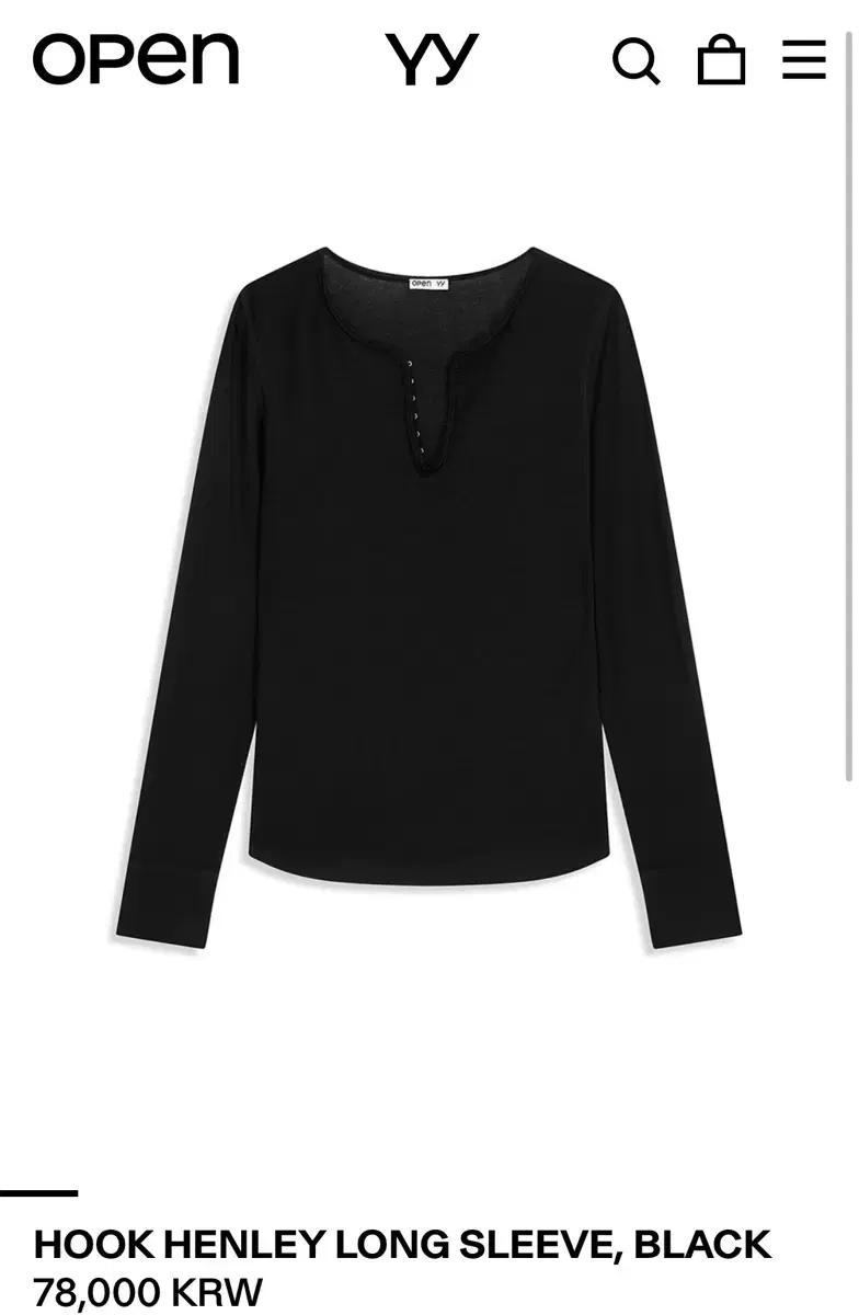 오픈와이와이 open yy HOOK HENLEY LONG SLEEVE 티