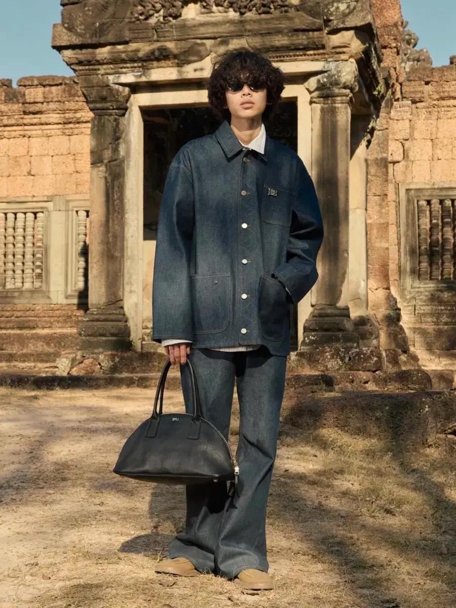 STU 인디고 데님 워크자켓 L사이즈