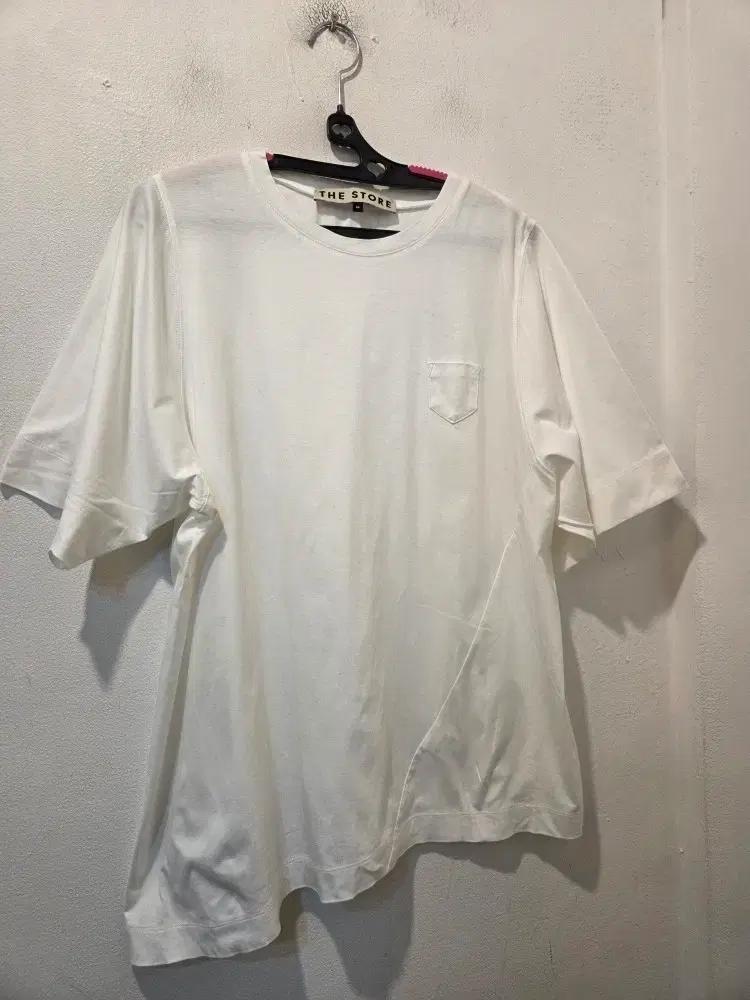 THE STORE 화이트 언발란스 티셔츠