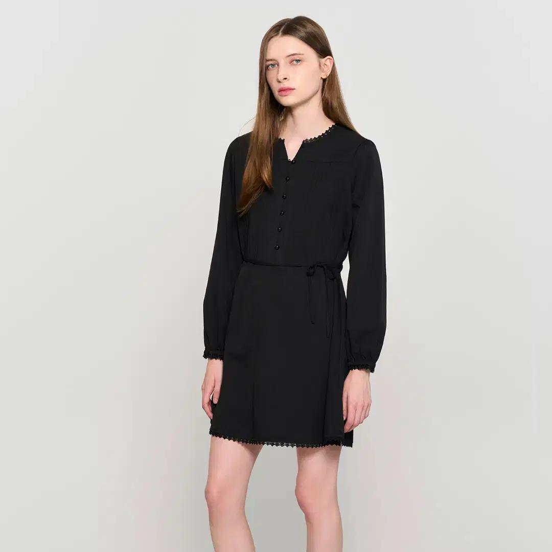 제너럴아이디어 핀턱 레이스원피스 55-66 새상품