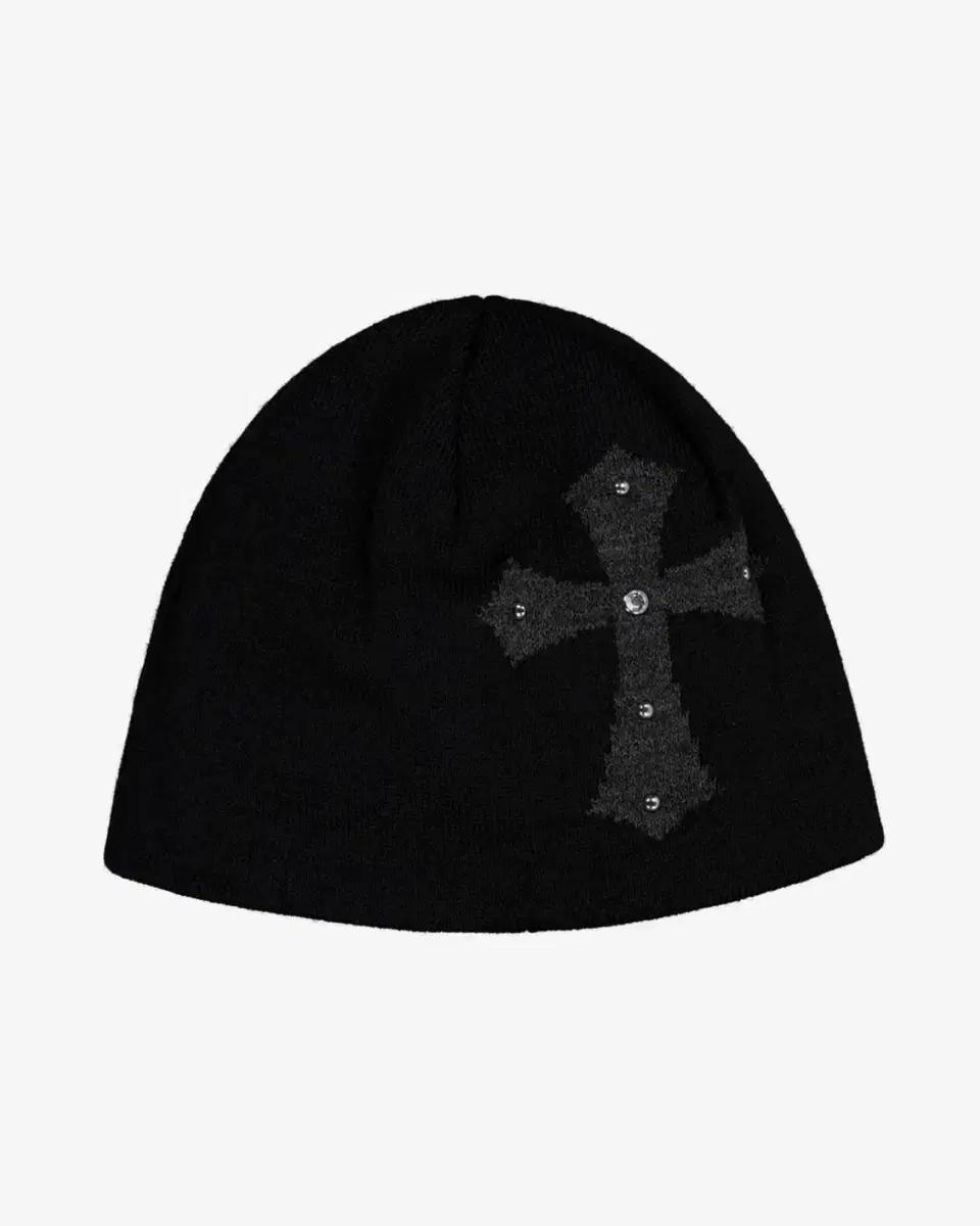 셋업이엑스이 CROSS STUDDED BEANIE / BLACK