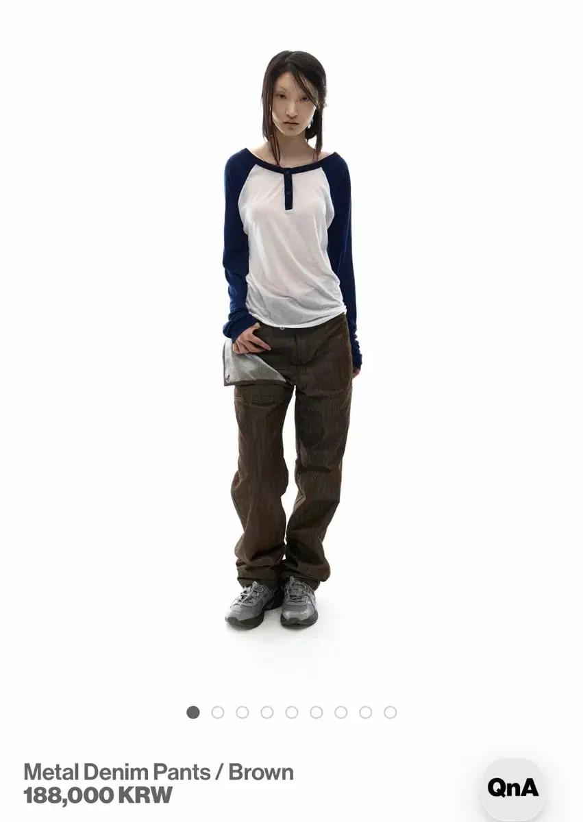 오호스 Metal Denim Pants / Brown
