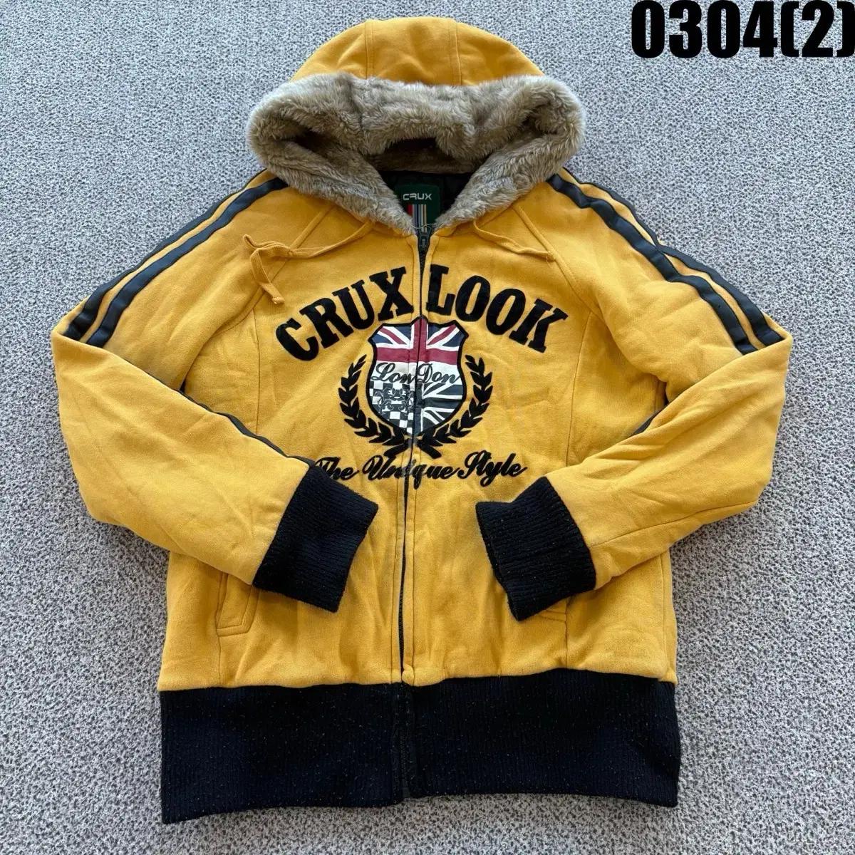 CRUX LOOK 옐로우 후드 집업 90